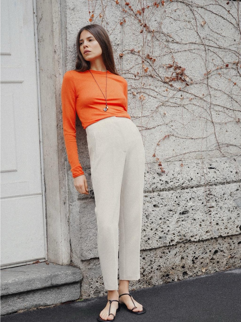 Zara Cream Cropped Tailored Trousers
